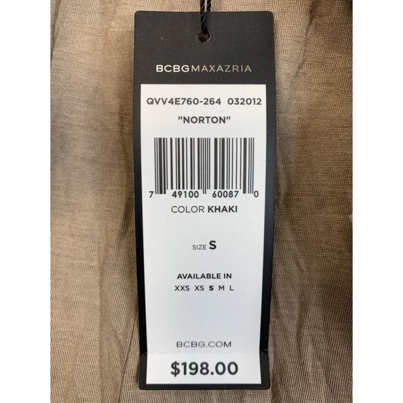 BCBG Maxazria Norton Crop Jacket Faux Suede Small Khaki Stretch $198 6756 NWT - Picture 9 of 14